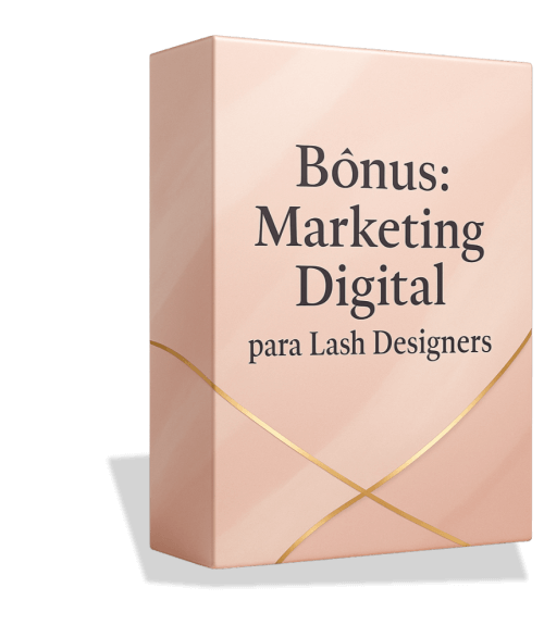 Bonus marketing digital do curso de extensão de cílios - Capa com formato de livro