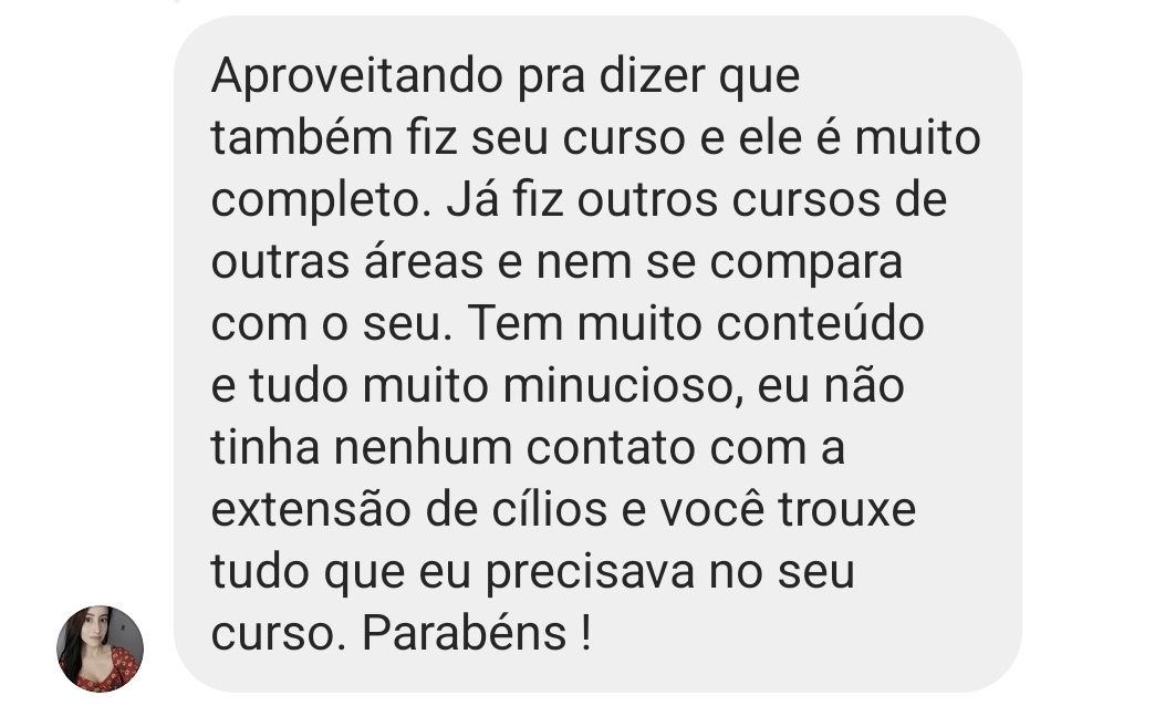 Depoimento sobre o curso de extensão cílios distribuído pela Avas Estética é bom - #8